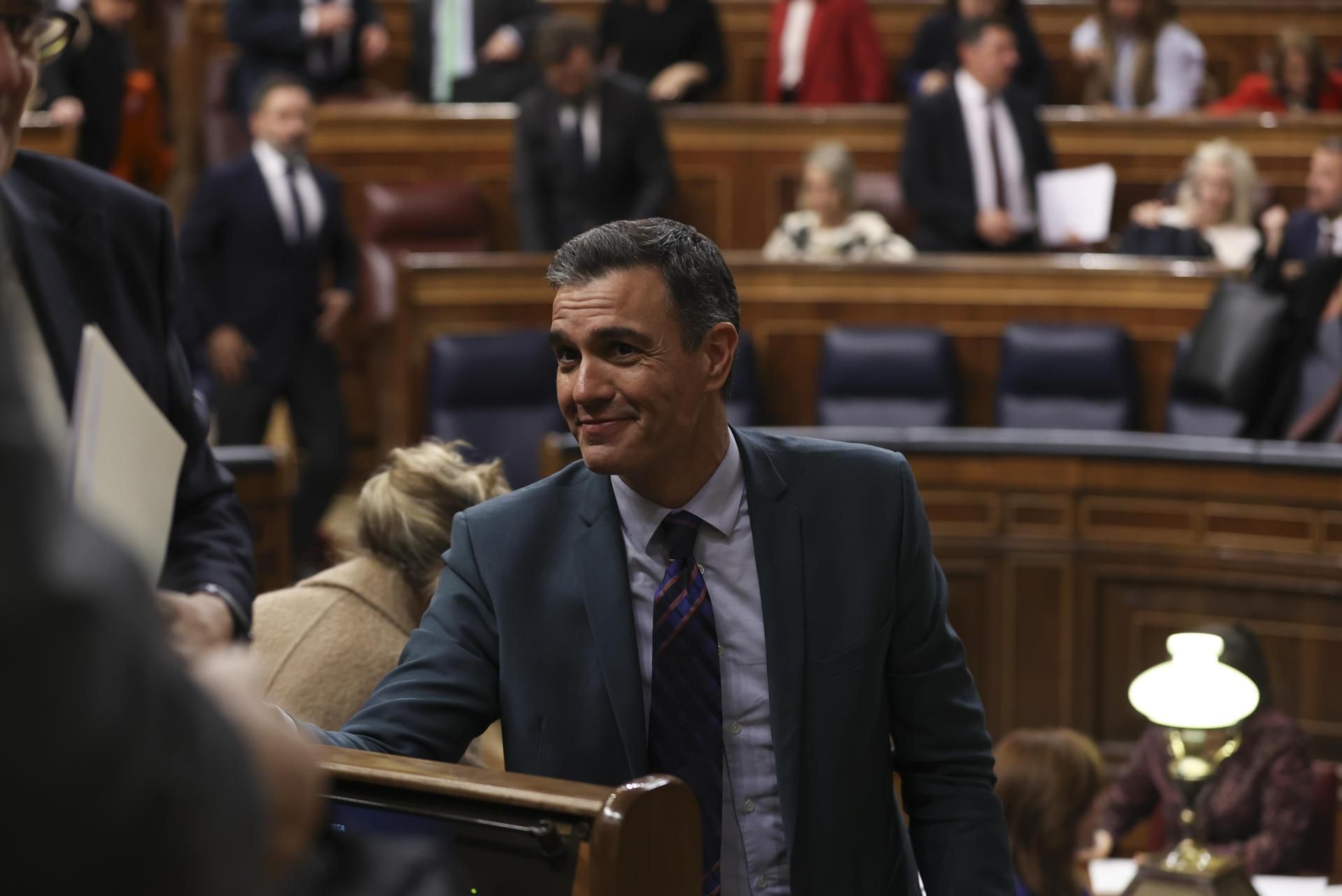 El president del govern espanyol, Pedro Sánchez, aquest dijous en el Congrés