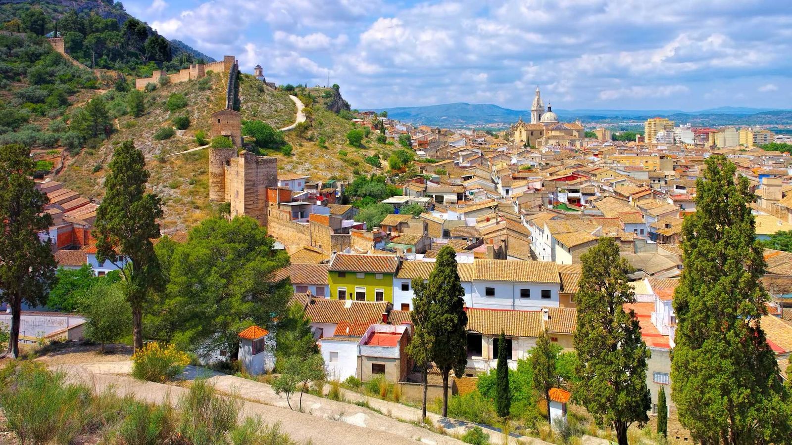 Vista general de Xàtiva, a la Costera