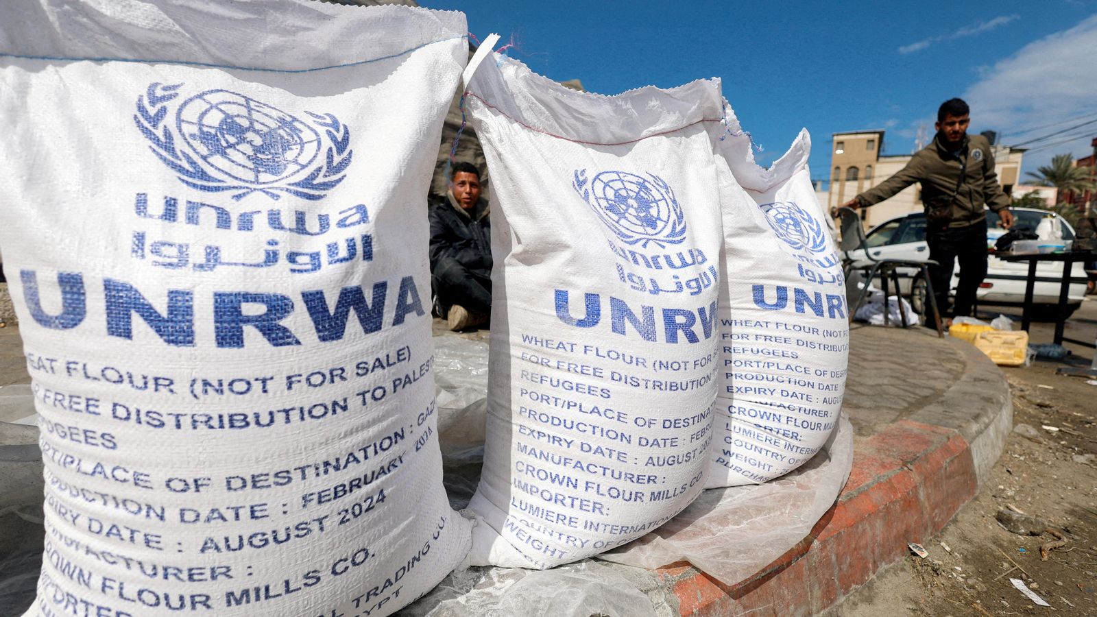 Repartiment d'ajuda da humanitària de la Unrwa a Rafah el 7 de març
