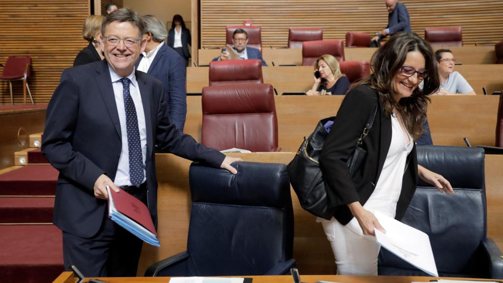 Ximo Puig i Mónica Oltra, en la sessió de control de les Corts d'aquest dijous Ximo Puig i Mónica Oltra, en la sessió de control de les Corts d'aquest dijous