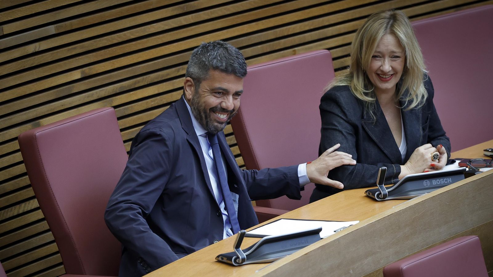 Carlos Mazón en arribar a les Corts este dimecres