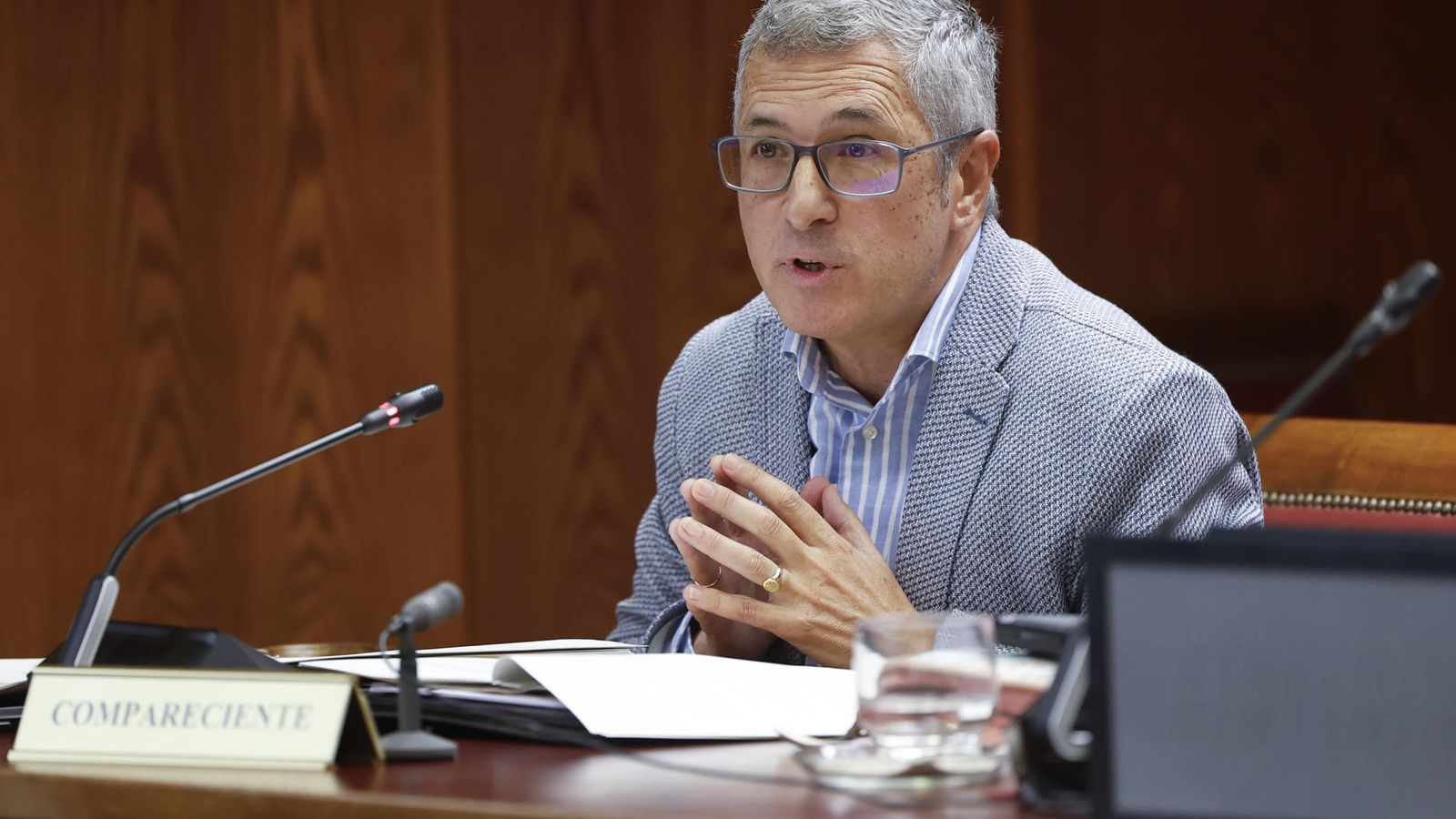 El secretari d'estat de Medi Ambient, Hugo Morán, durant la comissió de la dana en el Senat
