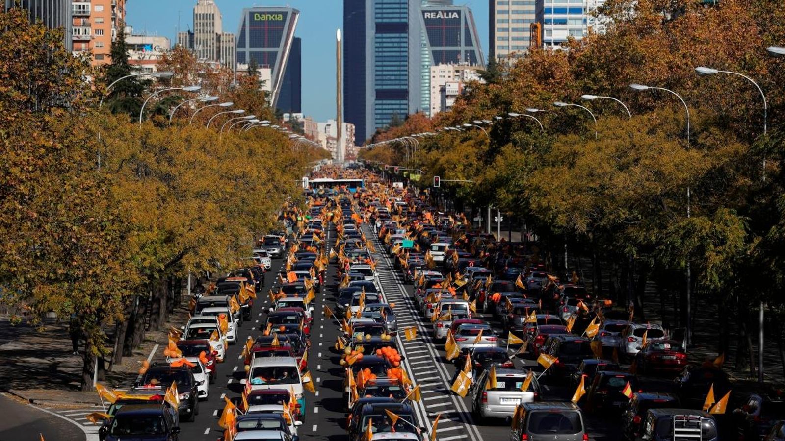 Manifestació al passeig de La Castellana de Madrid.