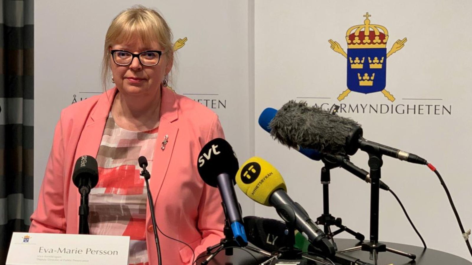 Roda de premsa de la fiscalia sueca