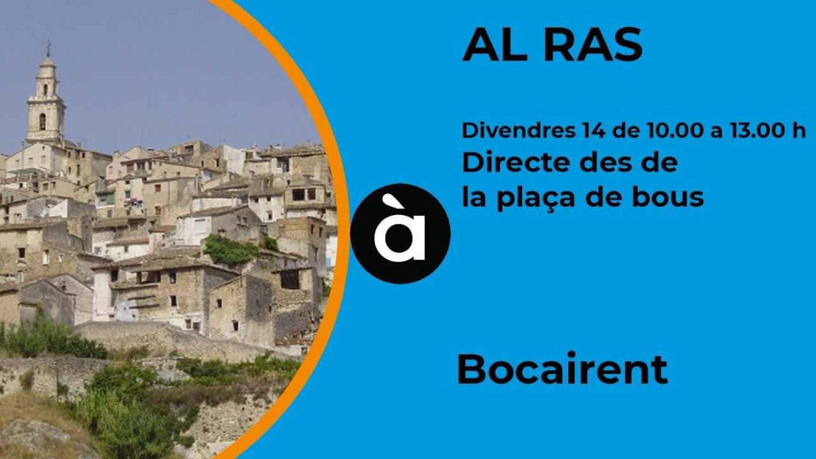 Al ras estarà demà a La Vall d'Albaida Al ras estarà demà a La Vall d'Albaida
