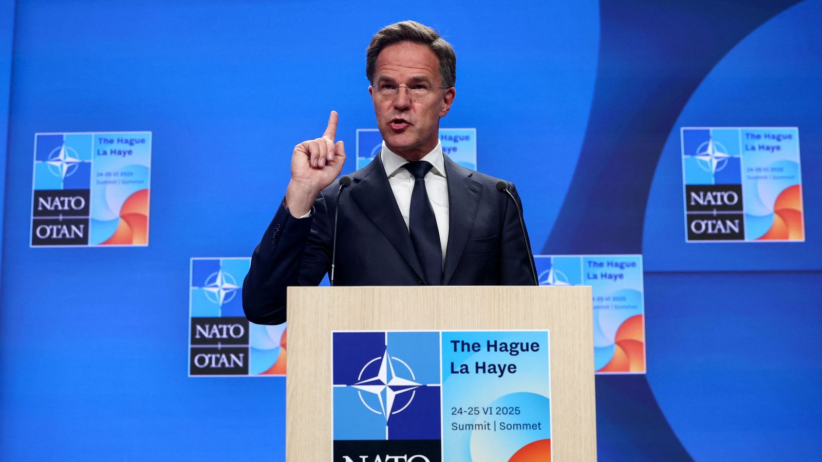 El secretari general de l'OTAN, Mark Rutte, en roda de premsa