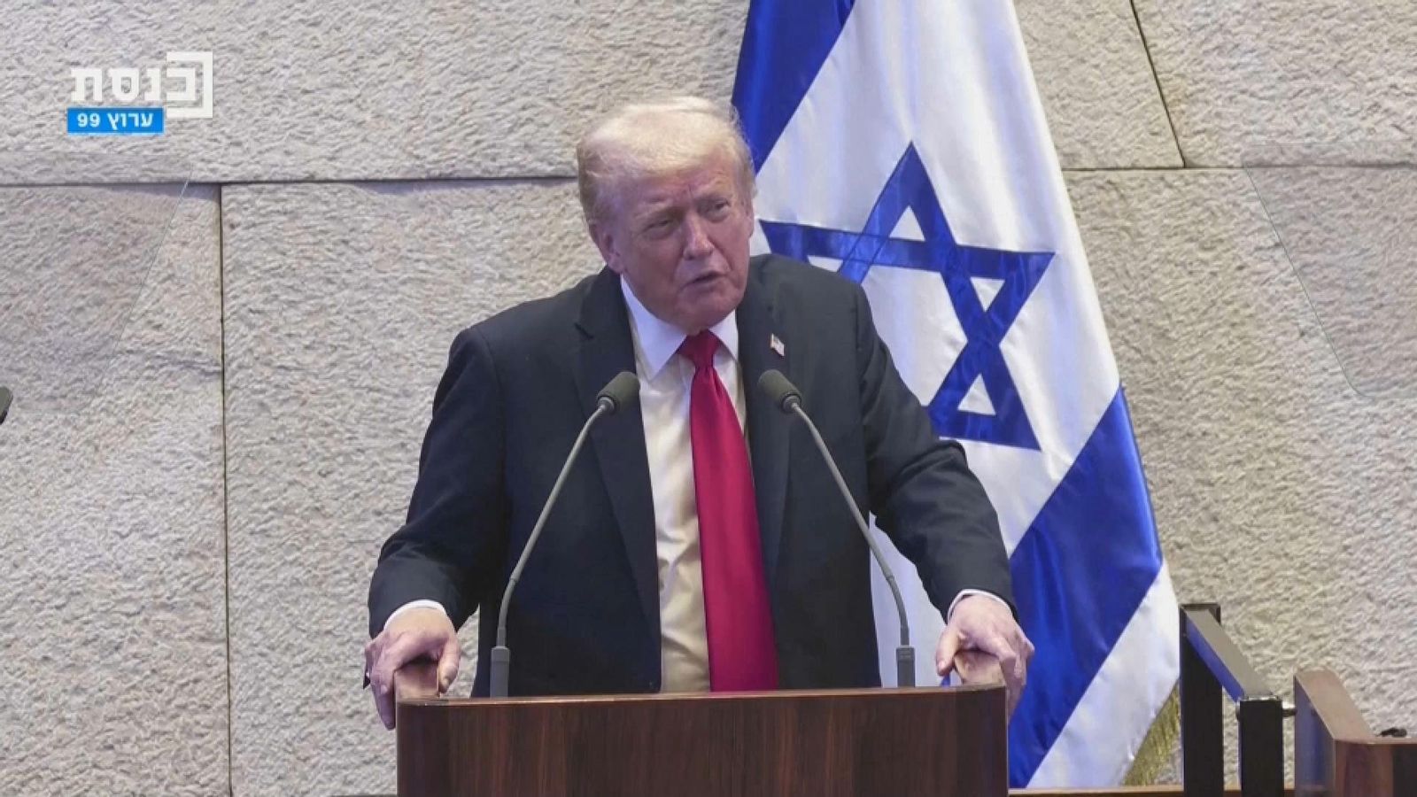 El president dels EUA Donald Trump intervé al parlament israelià