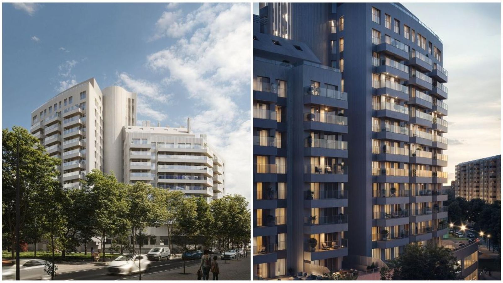 La façana de l'edifici de Campanar