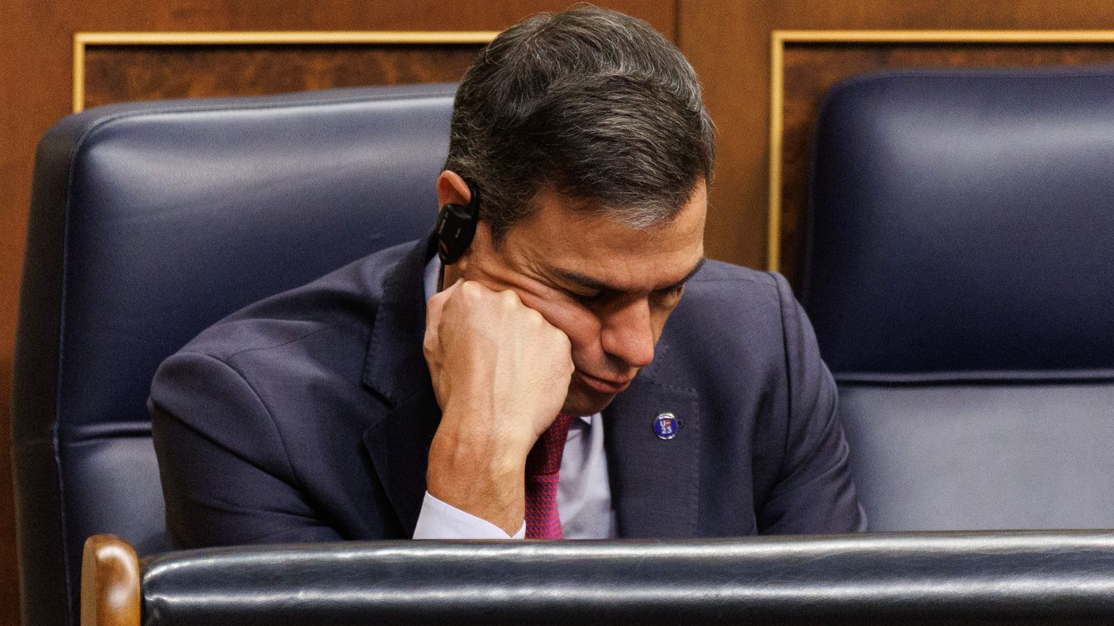 Pedro Sánchez durant el ple d'investidura del líder del Partit Popular en el Congrés dels Diputats