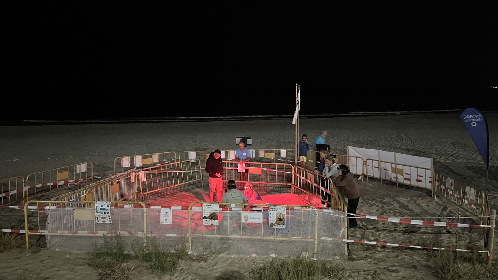 Campament instal·lat a la platja de Muchavista per protegir els ous