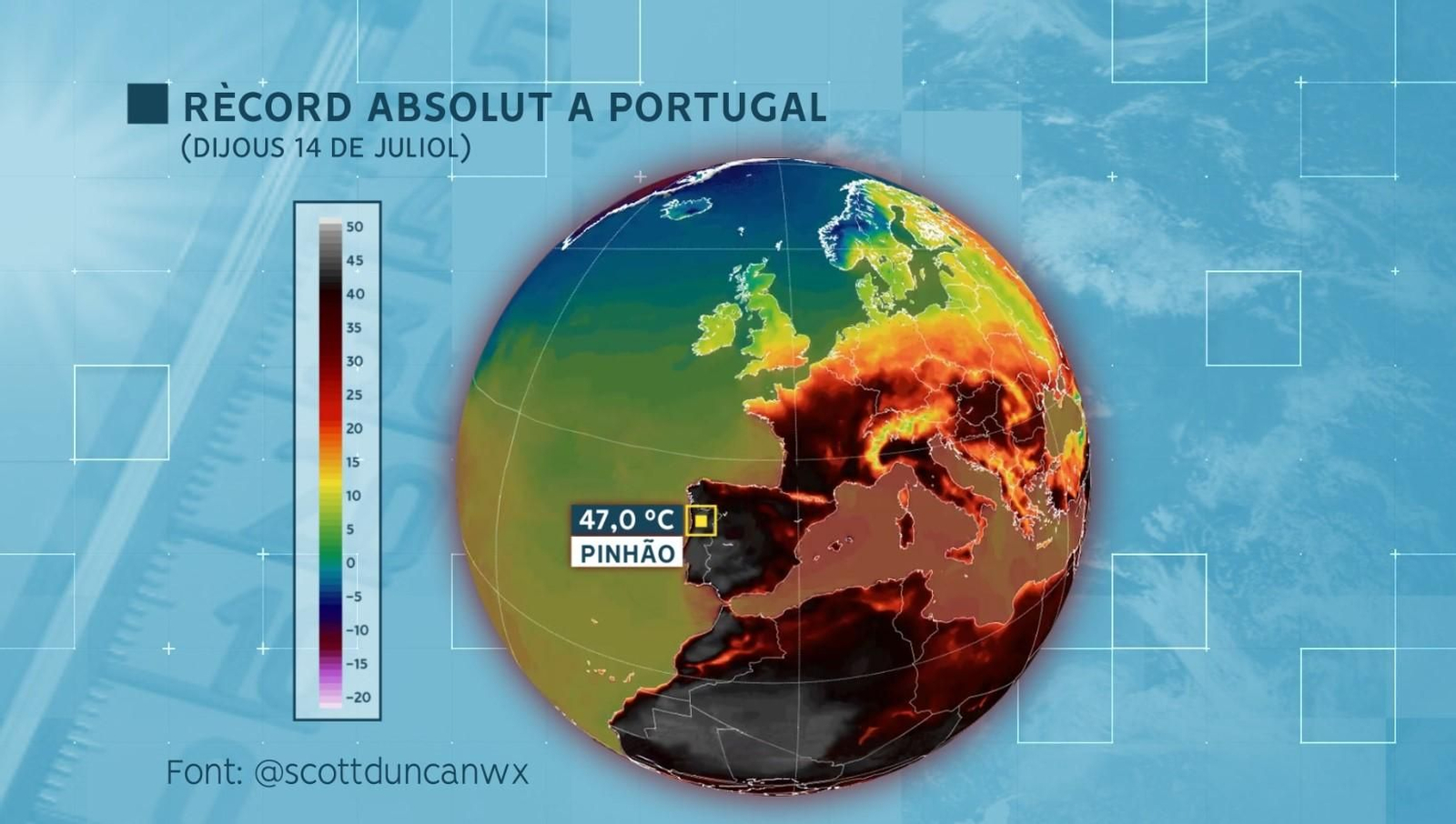 Rècord absolut de temperatura màxima a Portugal