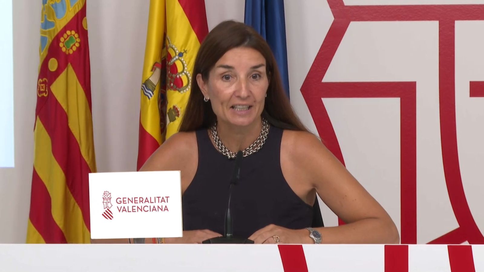 Ruth Merino, durant la roda de premsa posterior al ple del Consell, aquest dijous