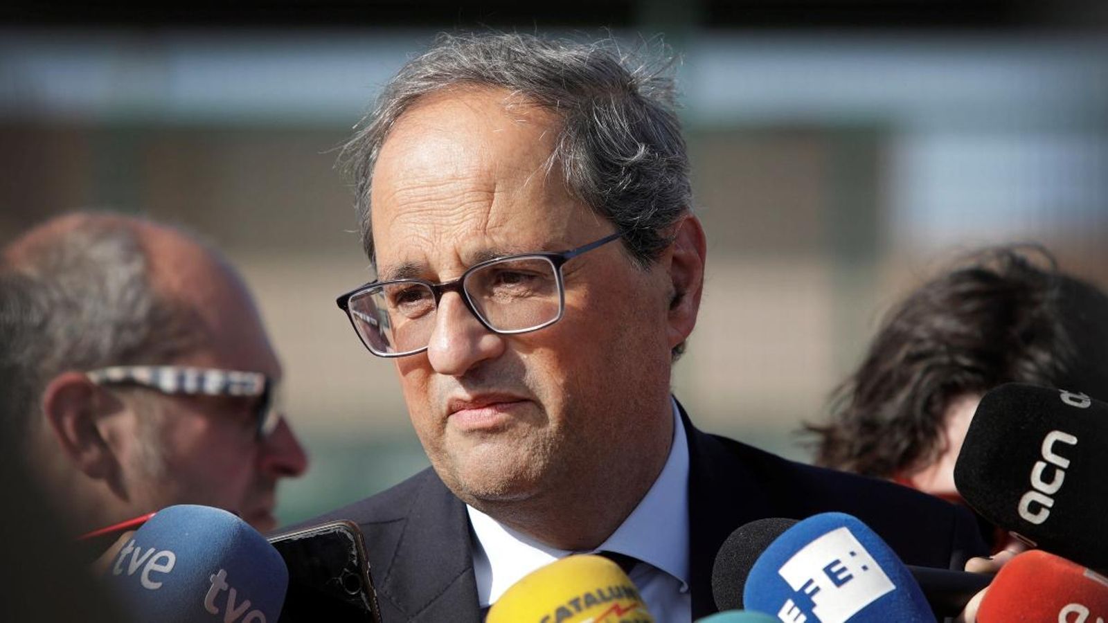 El president de la Generalitat de Catalunya, Quim Torra, compareix davant els mitjans