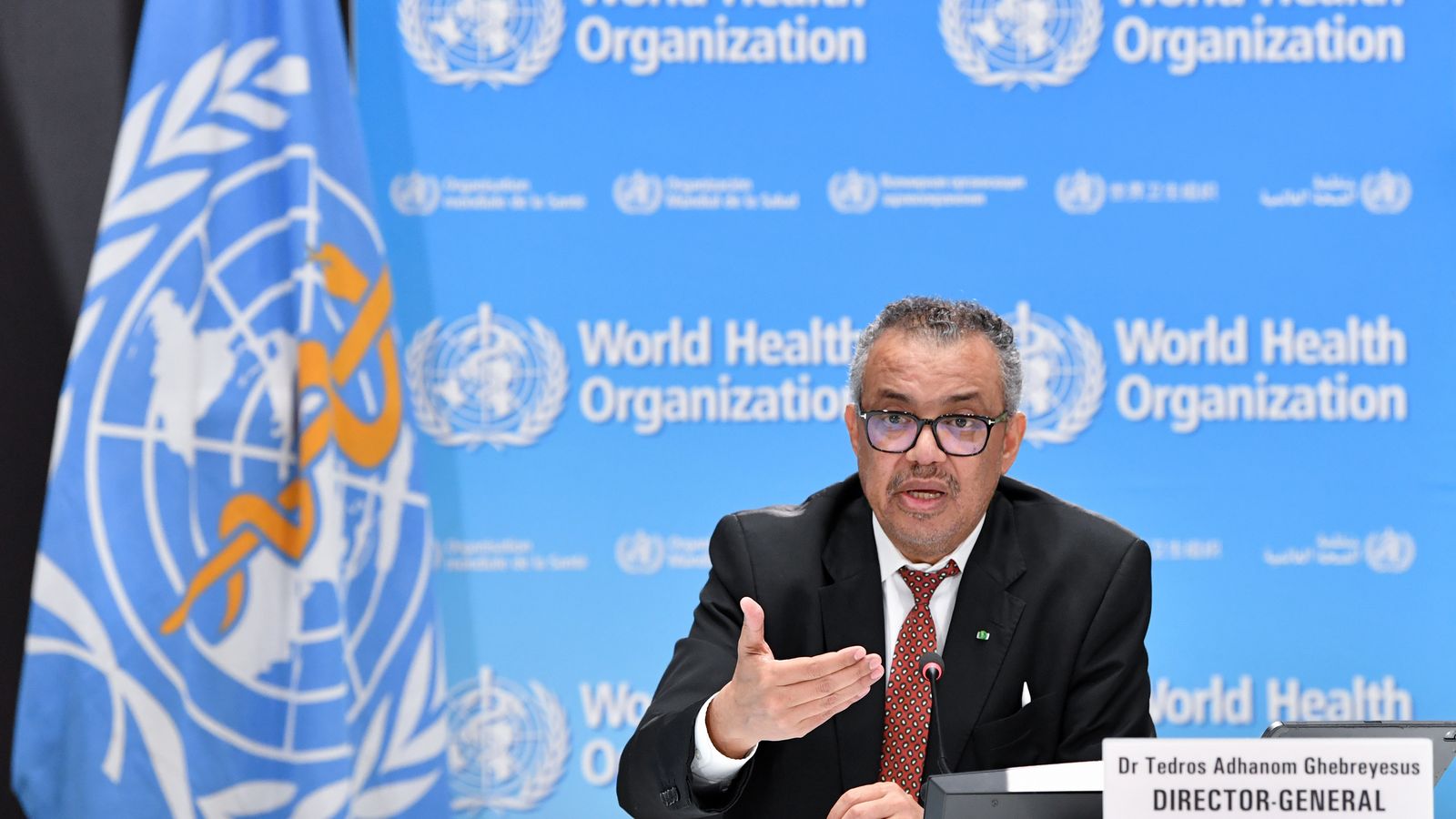 El director general de l'Organització Mundial de la Salut (OMS), Tedros Adhanom Ghebreyesus, el passat 6 d'abril