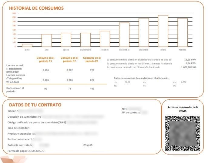 Codi QR en la factura de la llum Codi QR en la factura de la llum
