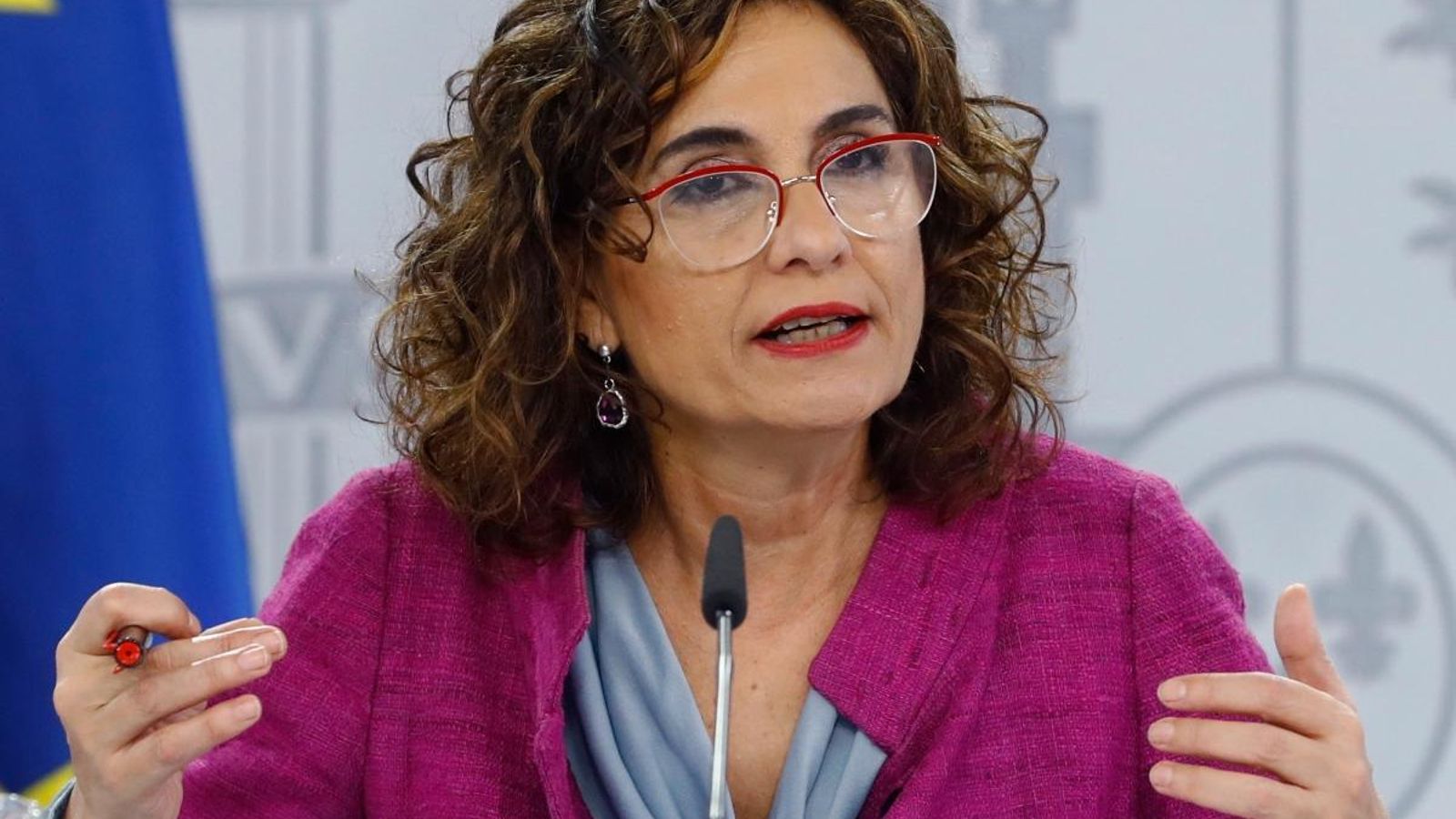 La ministra María Jesús Montero, aquest dimarts, durant la roda de premsa.