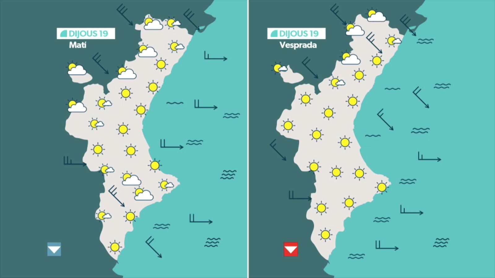 Dijous assolellat en la previsió del 19 de febrer