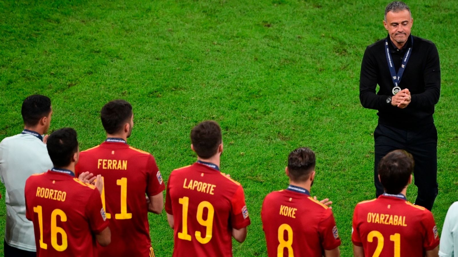 Luis Enrique parla als jugadors