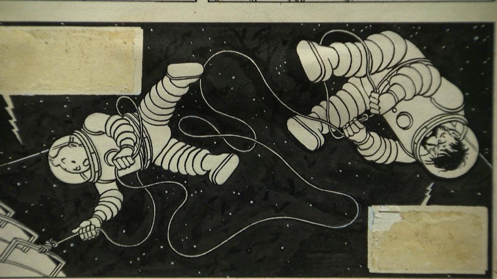 Fragment de "Les aventures de Tintín" exposat a CaixaForum València