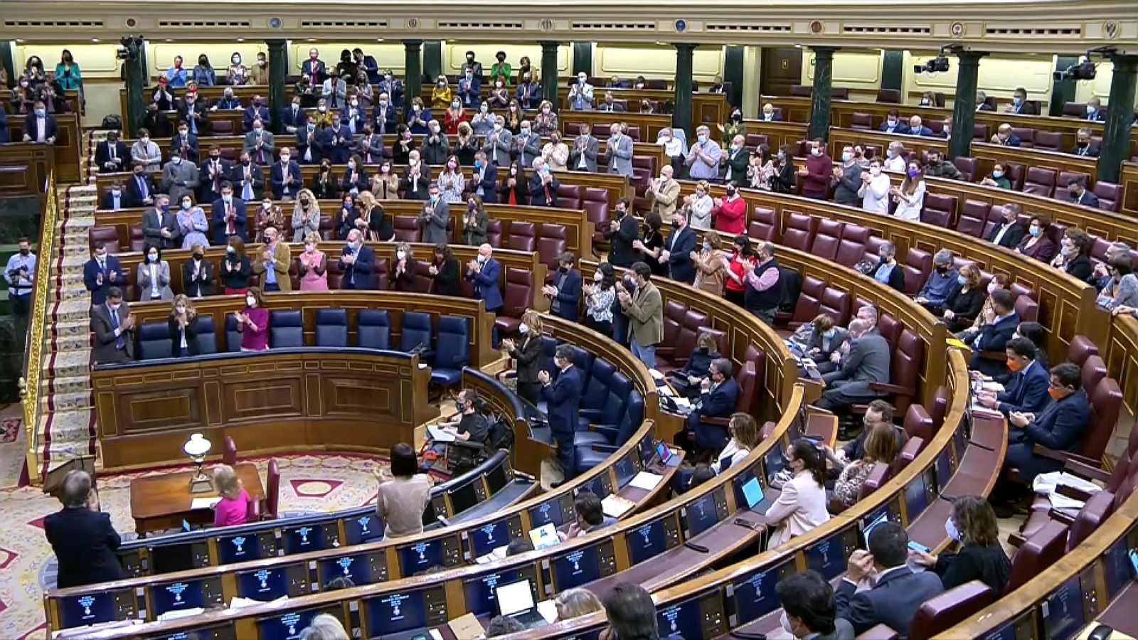 Aplaudiments, durant el ple del Congrés d'aquest dijous, a les paraules de Yolanda Díaz