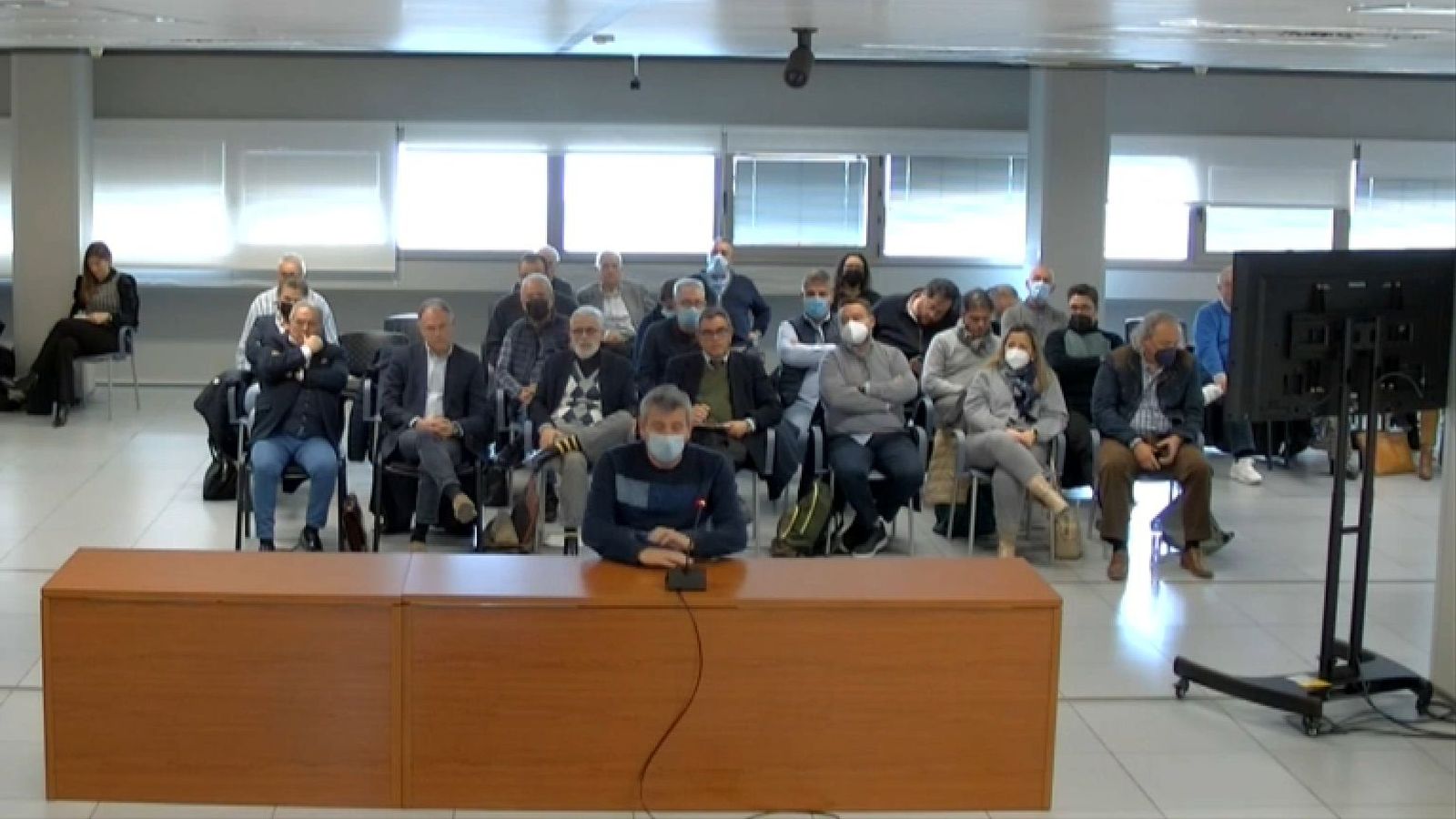 Imatge de la tercera sessió del juí, que se celebra aquest dimecres en la Ciutat de la Justícia de València