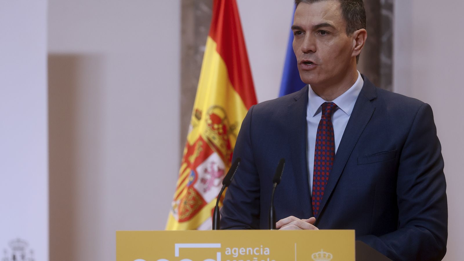 Sánchez durant la presentació de la ‘Estratègia sobre menors, salut digital i privacitat’.