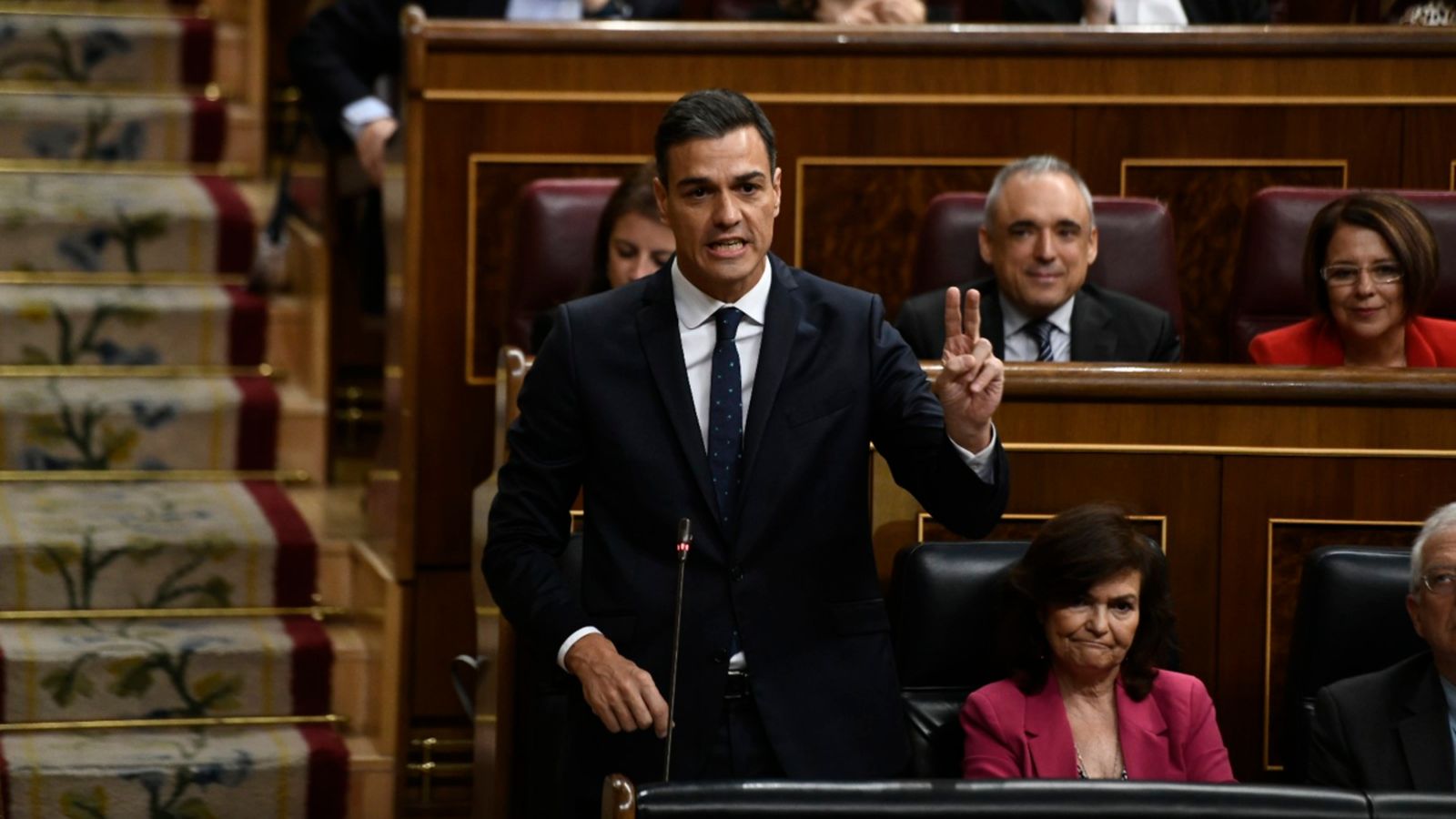 Pedro Sánchez, durant la sessió de control al Govern d'Espanya al Congrés dels Diputats