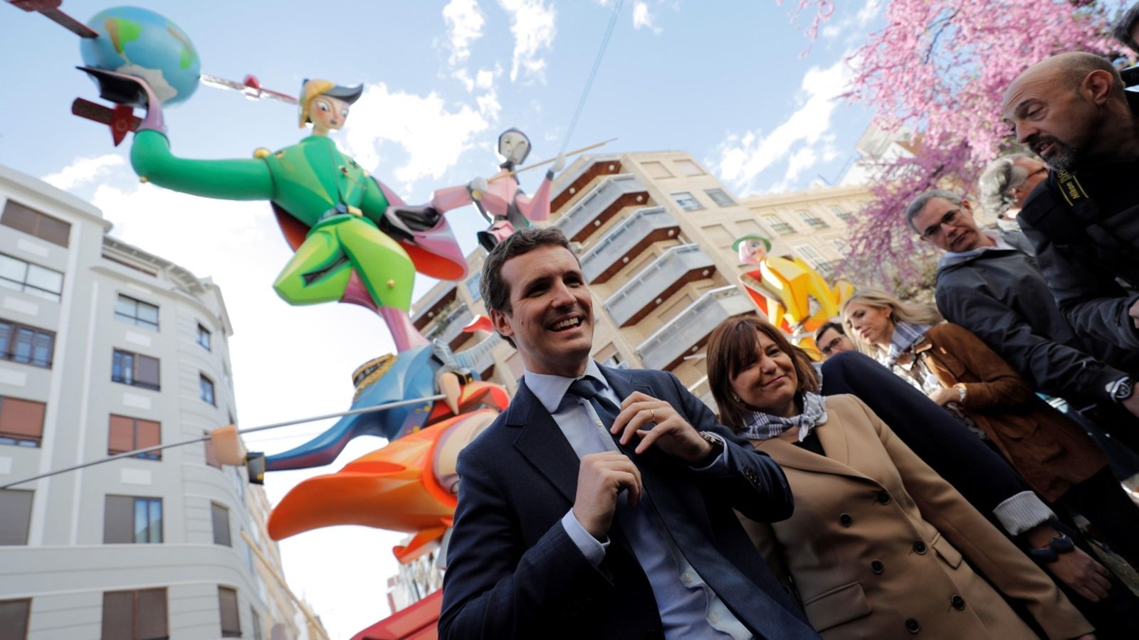 Pablo Casado, durant la seua visita a les Falles