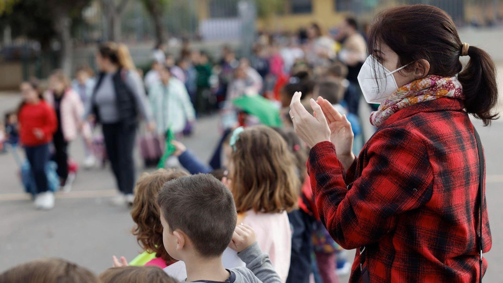 Alumnat d'un col·legi d'Aldaia que ha représ l'activitat esta setmana