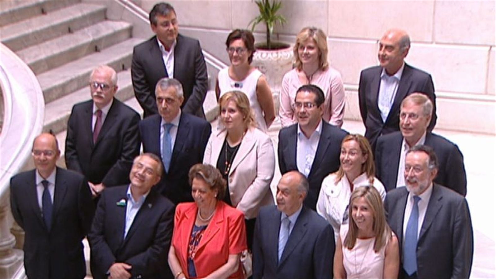 L'equip municipal del PP l'any 2015 amb l'excaldessa Rita Barberà al front
