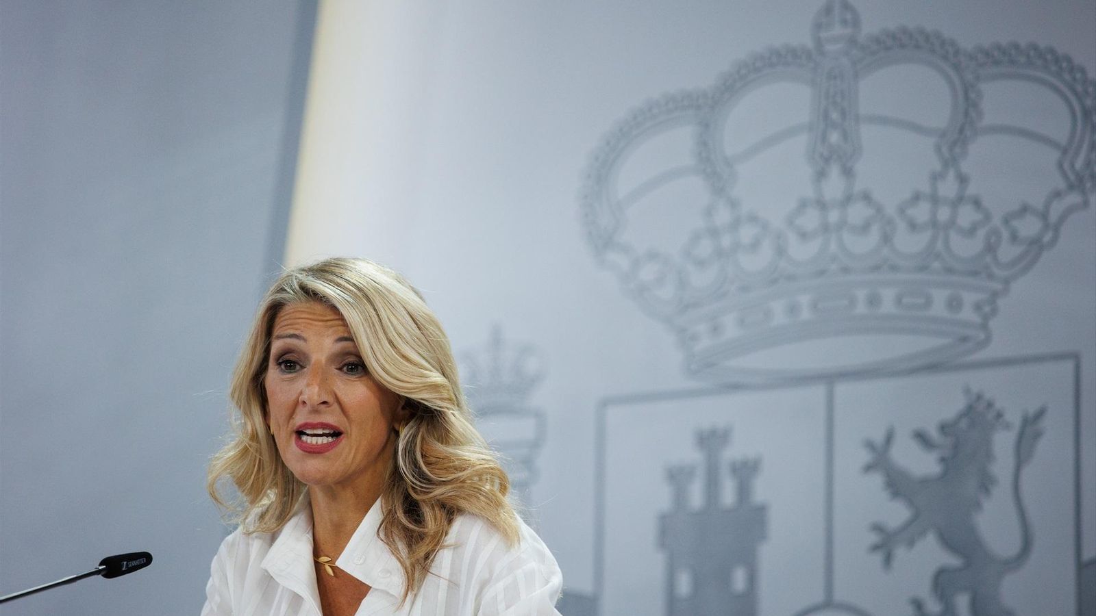 Yolanda Díaz en la roda de premsa posterior al Consell de Ministres del 10 de setembre