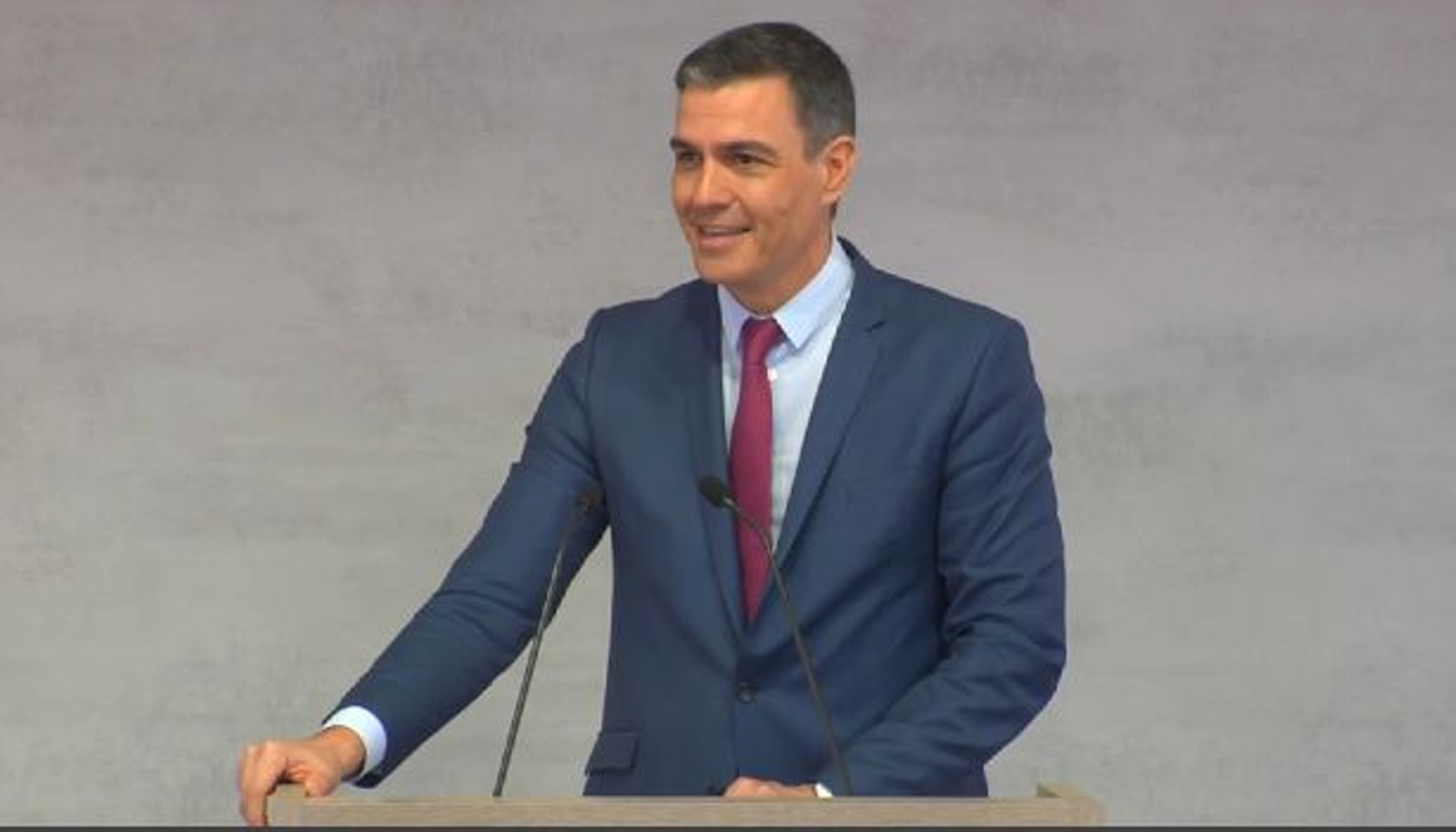 El president del govern espanyol, Pedro Sánchez, durant l'acte a Sagunt