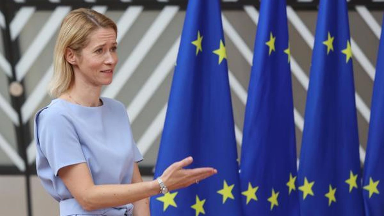 L'Alta Representant de la UE per als Afers Exteriors, Kaja Kallas, atén la premsa durant el consell celebrat a Brussel·les (Bèlgica), el 23 de juny de 2025. / OLIVIER HOSLET