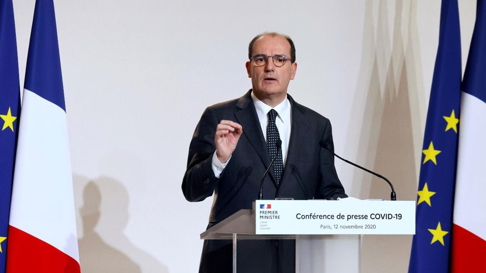 El primer ministre francés, Jean Castex, durant una roda de premsa aquest dijous