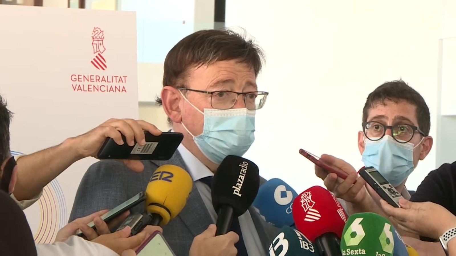 El cap del Consell, Ximo Puig, respon als periodistes a Mallorca