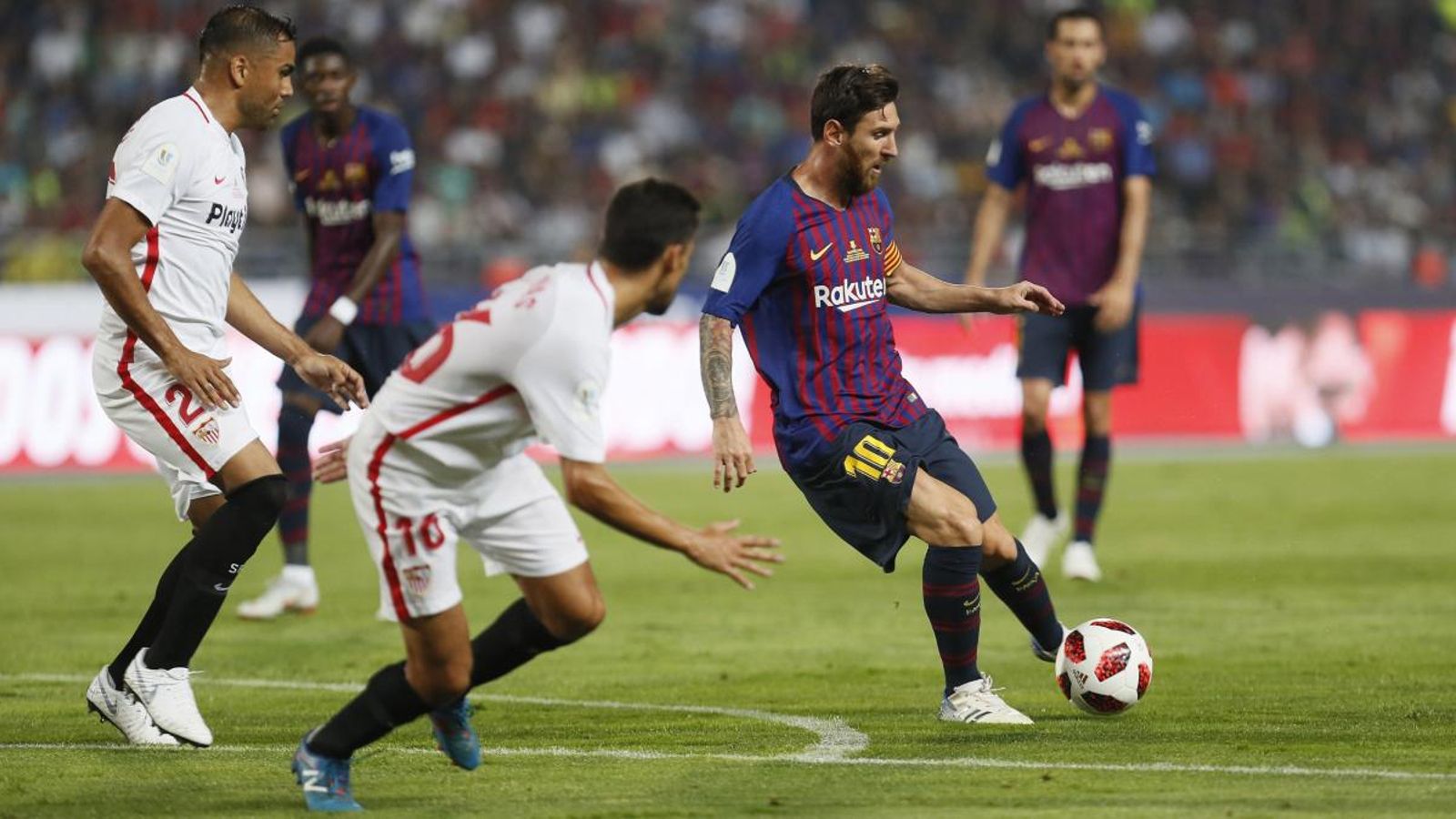 Lionel Messi, en una acció del partit de la Supercopa d'Espanya