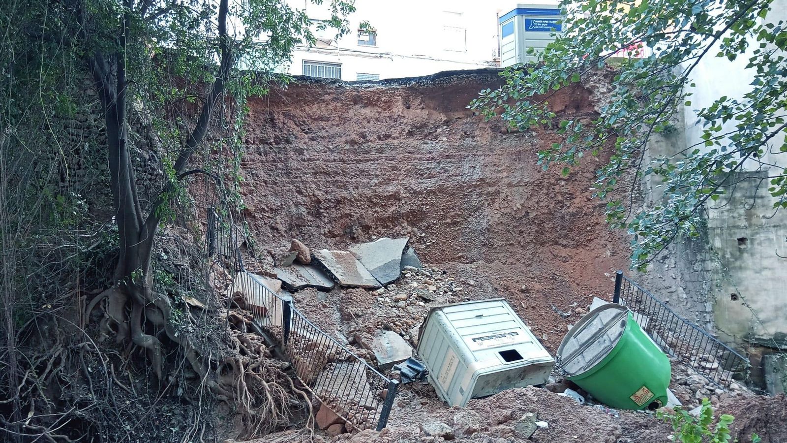 La foradada causada per la pluja a Moixent (La Costera)