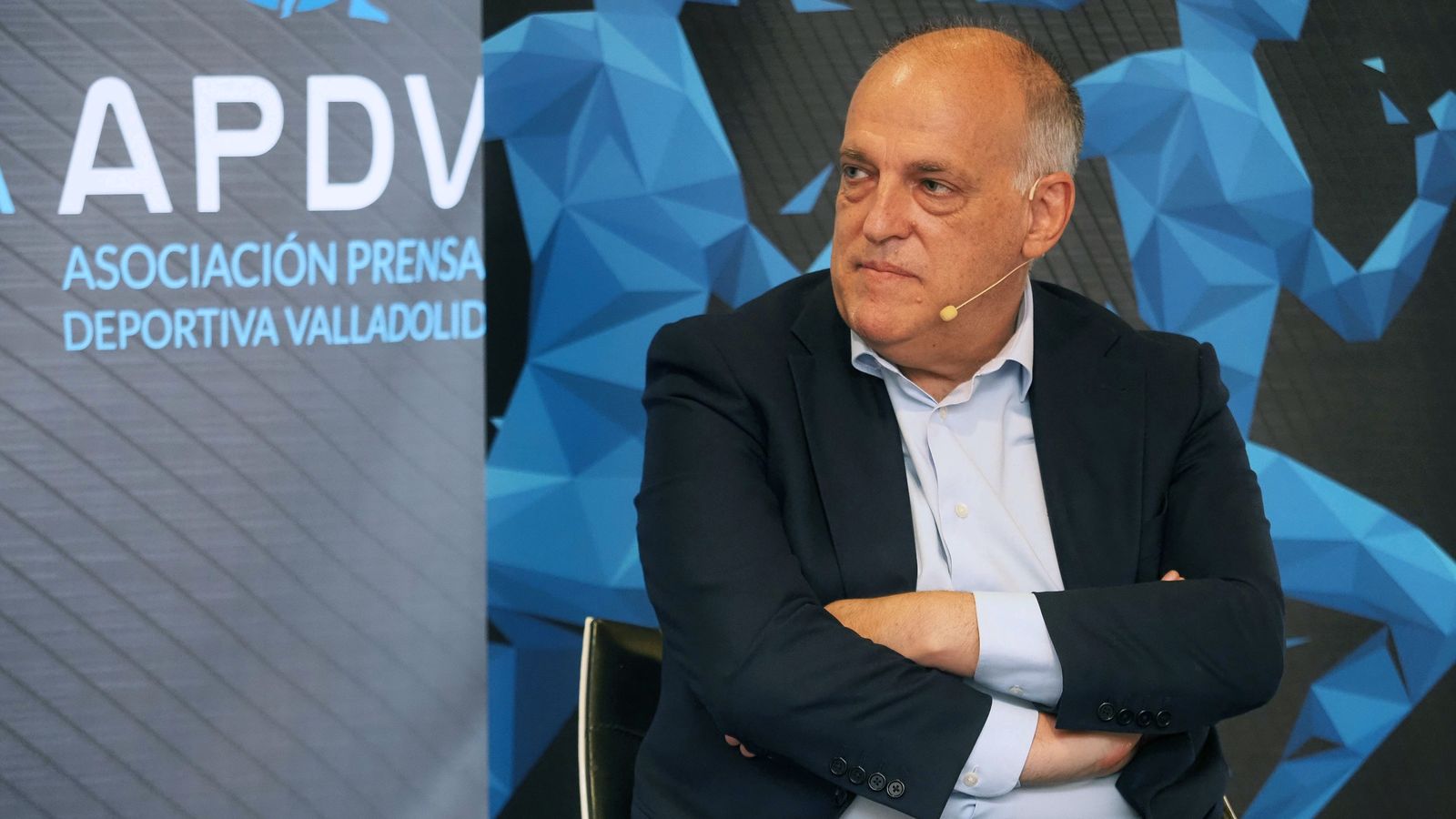 El president de LaLiga, Javier Tebas, durant un desdejuni informatiu a Valladolid