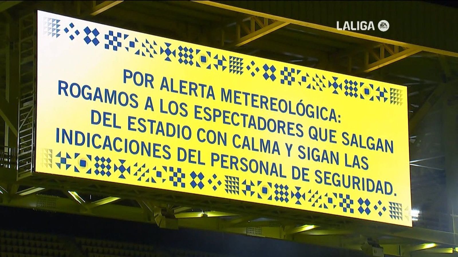 El protocol per a una suspensió d'un partit de la Lliga