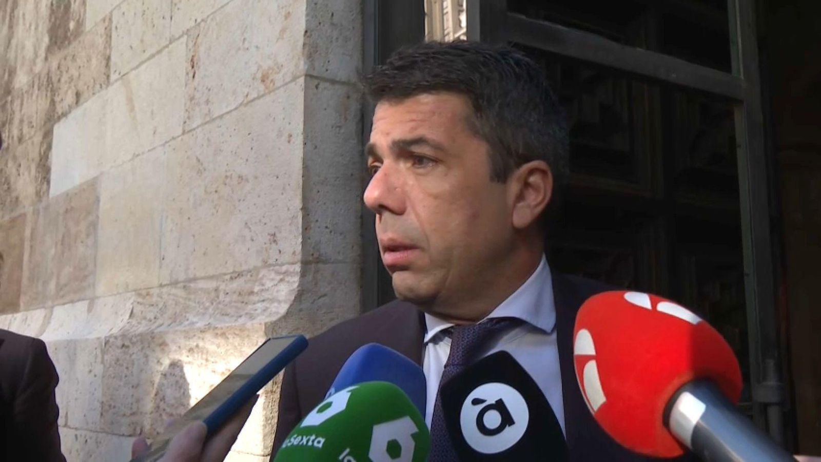 Carlos Mazón, en declaracions als peridistes a les portes del Palau, este dijous al matí