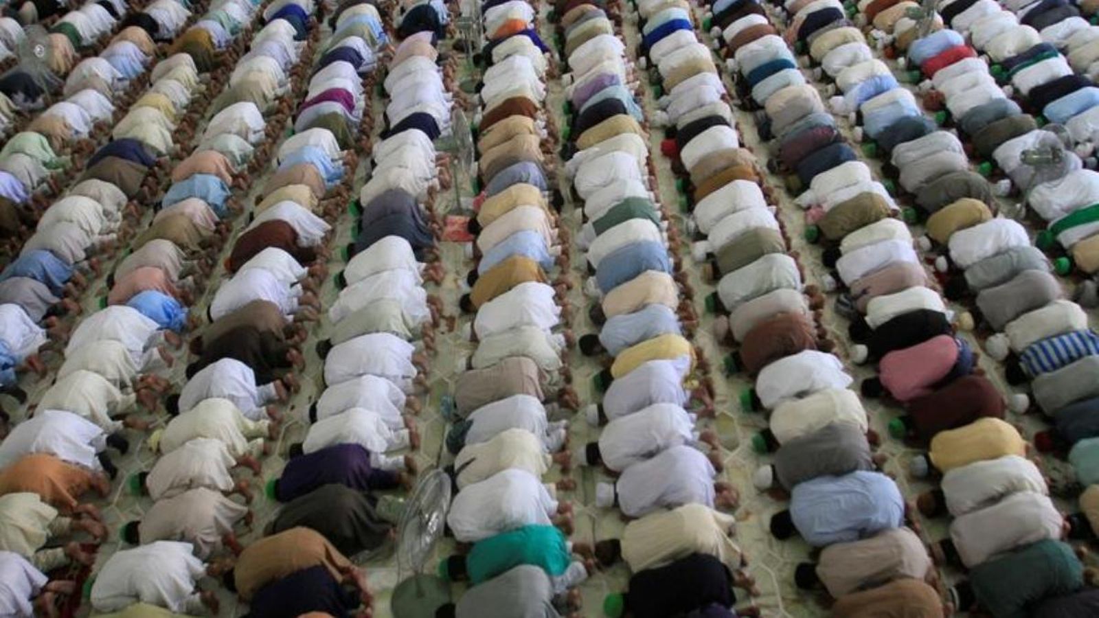 Musulmans resen en una mesquita