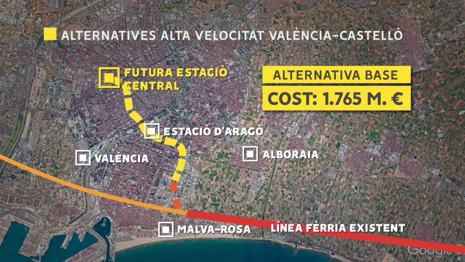 Segona opció del traçat ferroviari