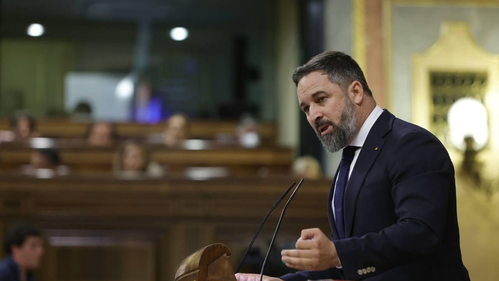 El president de Vox, Santiago Abascal, durant el debat