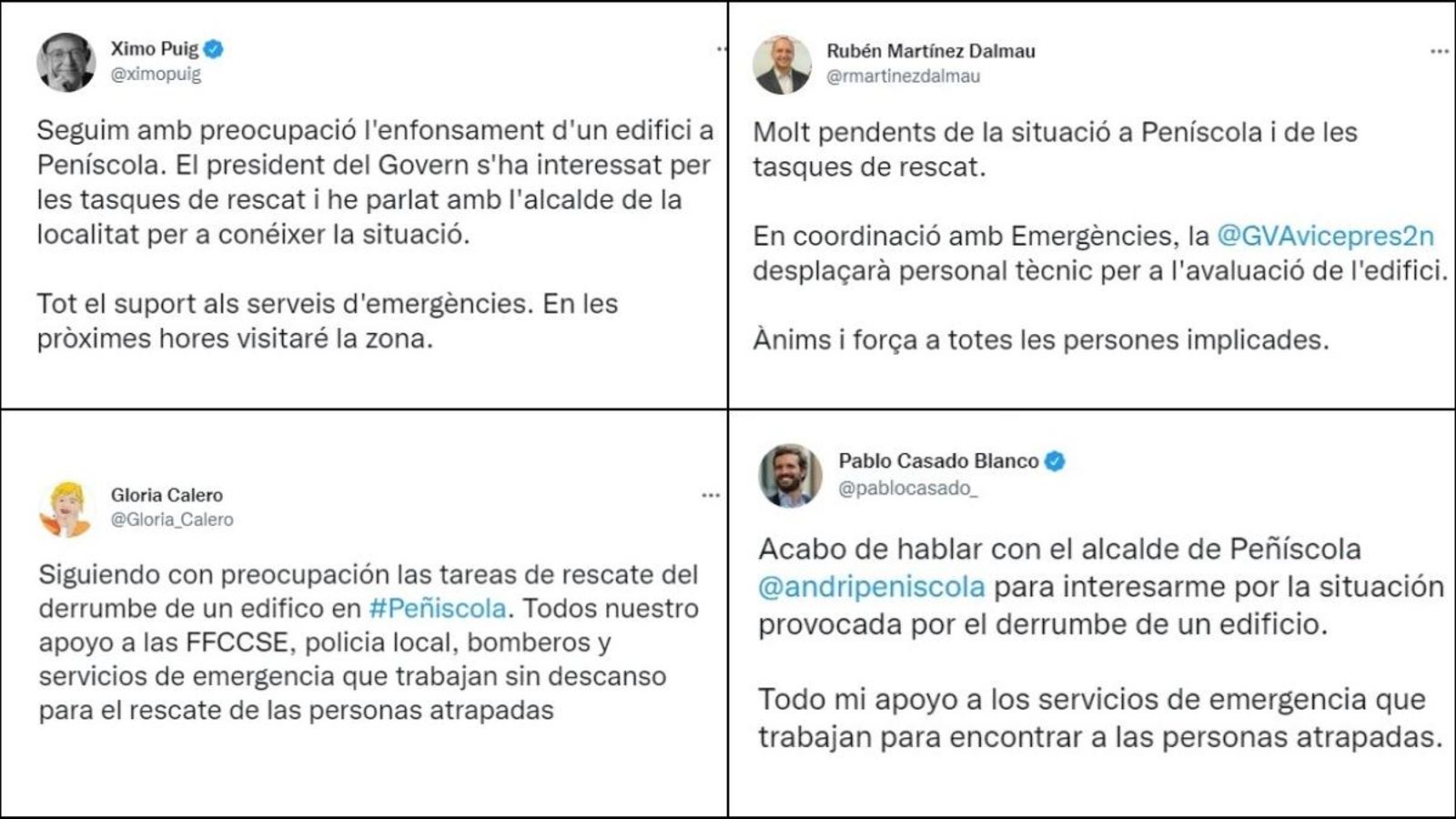 Publicacions dels líders polítics a Twitter