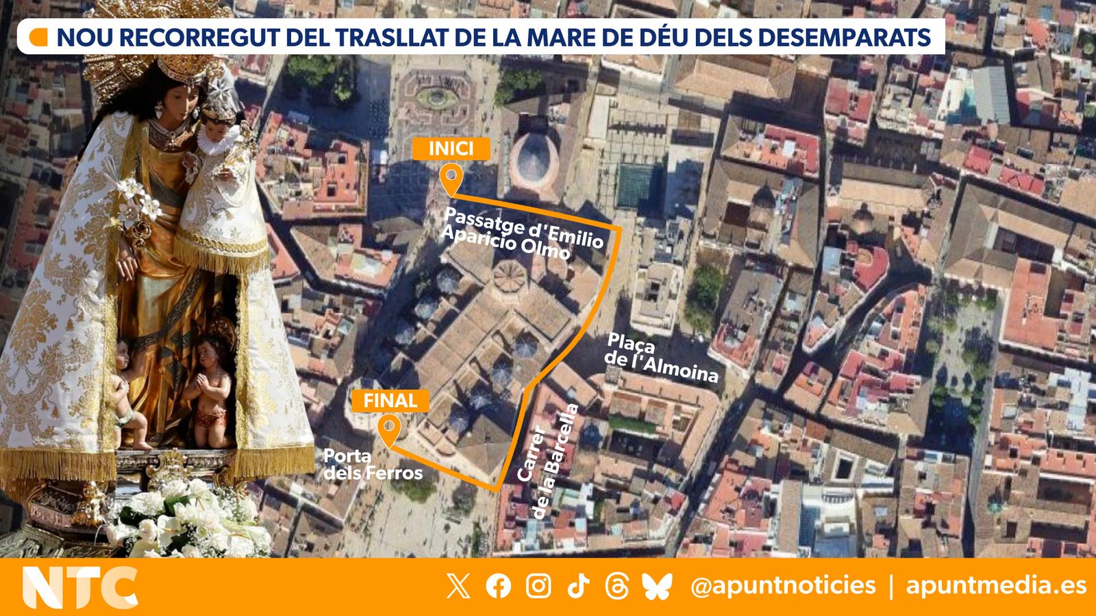 Nou recorregut del Trasllat de la Mare de Déu dels Desemparats 