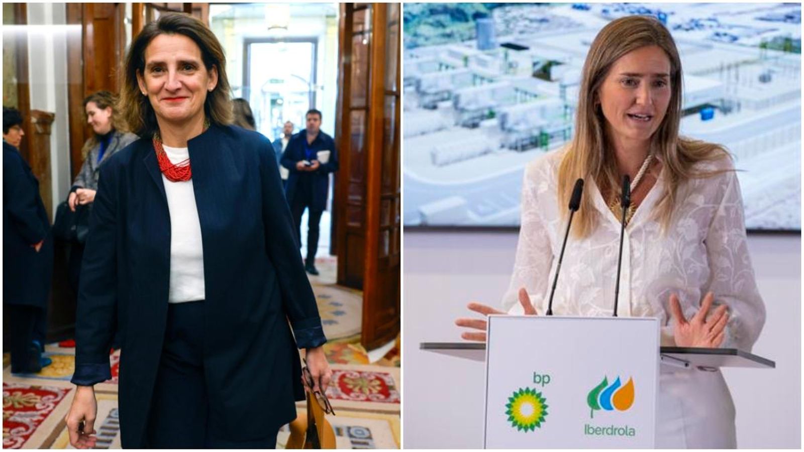 D'esquerra a dreta, Teresa Ribera i Sara Aagesen D'esquerra a dreta, Teresa Ribera i Sara Aagesen