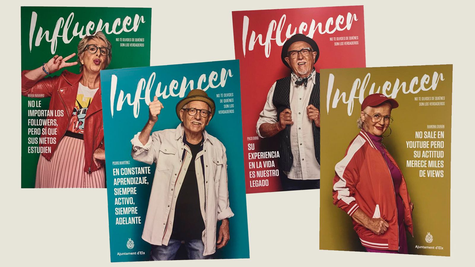 Imatges de la campanya "Iaios influencers" de l'Ajuntament d'Elx