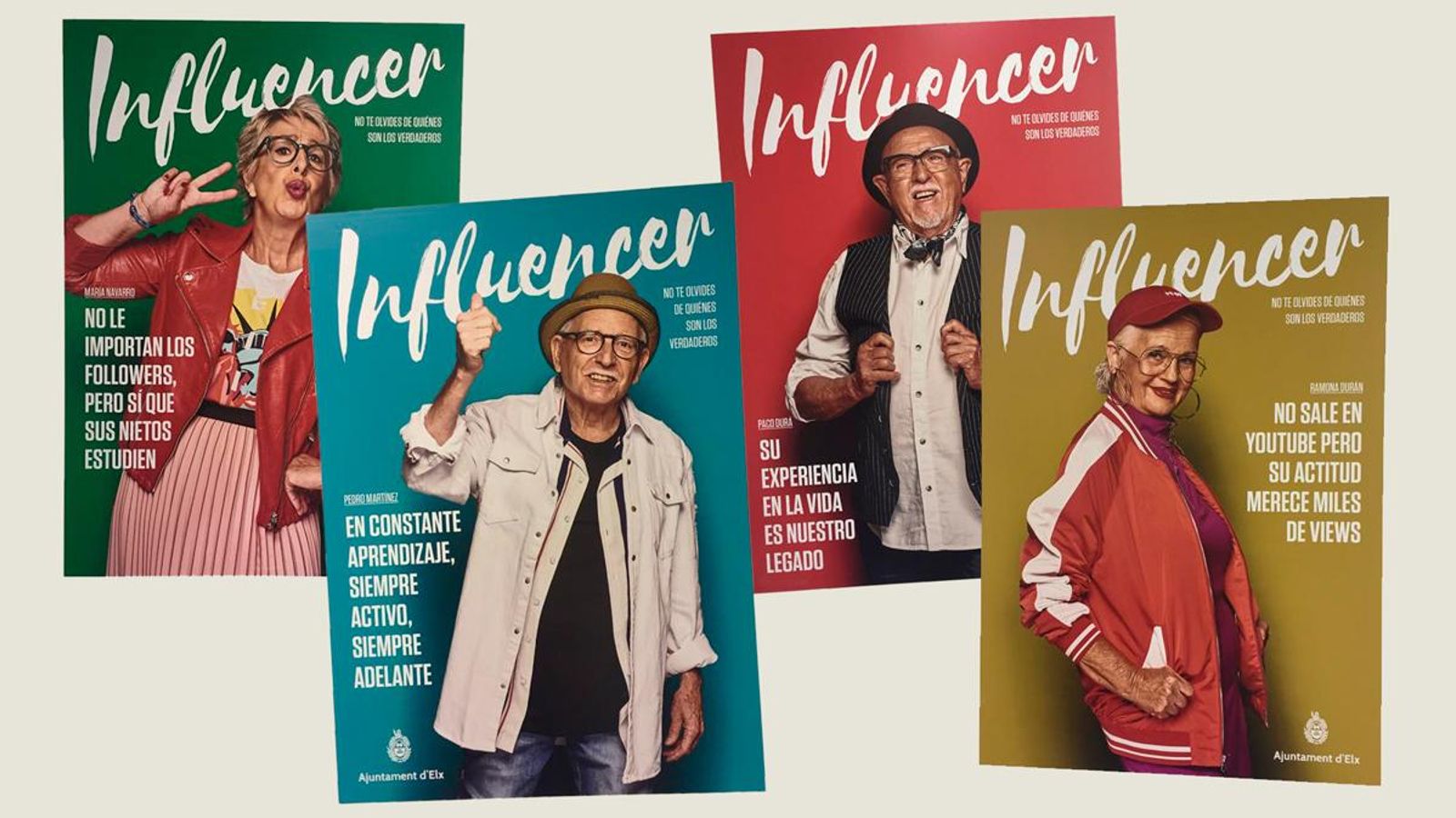 Imatges de la campanya "Iaios influencers" de l'Ajuntament d'Elx