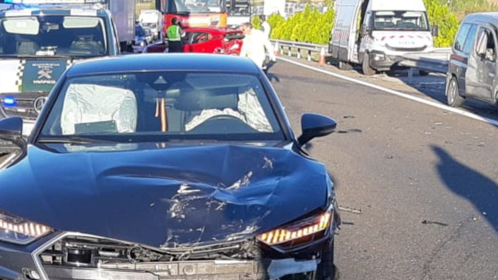 Imatge dels moments posteriors de l'accident a Requena