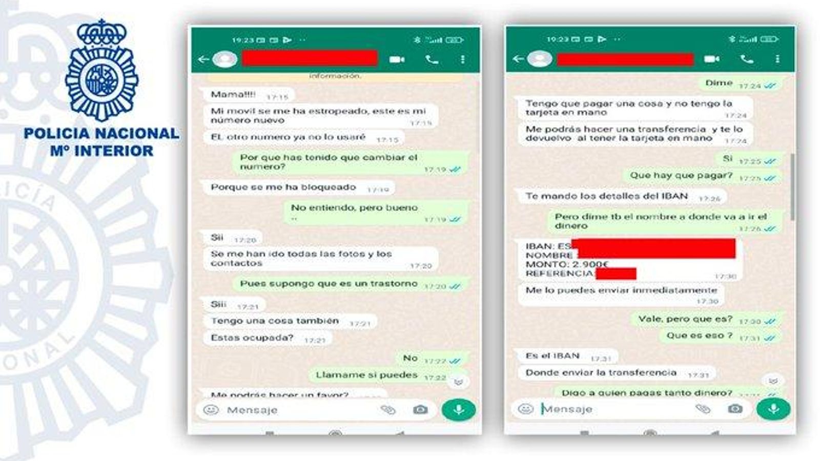 Exemple de la nova estafa telefònica dirigida a les dones